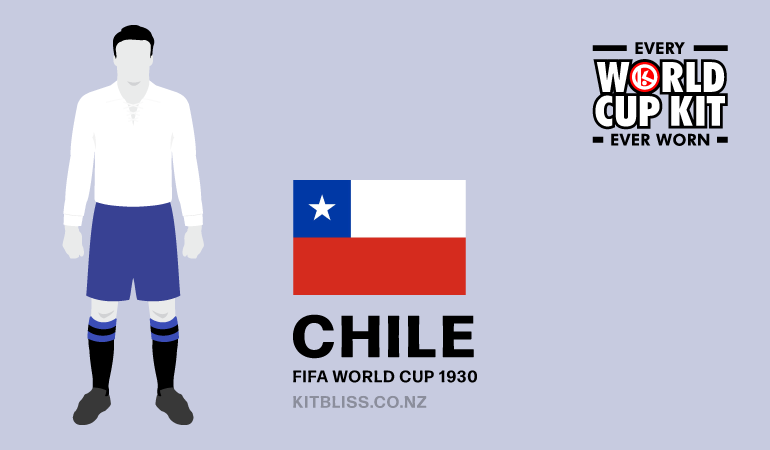 Graphic showing the Chile home kit worn during the 1930 FIFA World Cup.