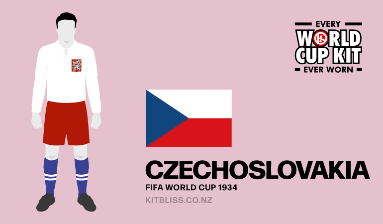 Graphic showing the Czechoslovakia away kit worn during the 1934 FIFA World Cup.