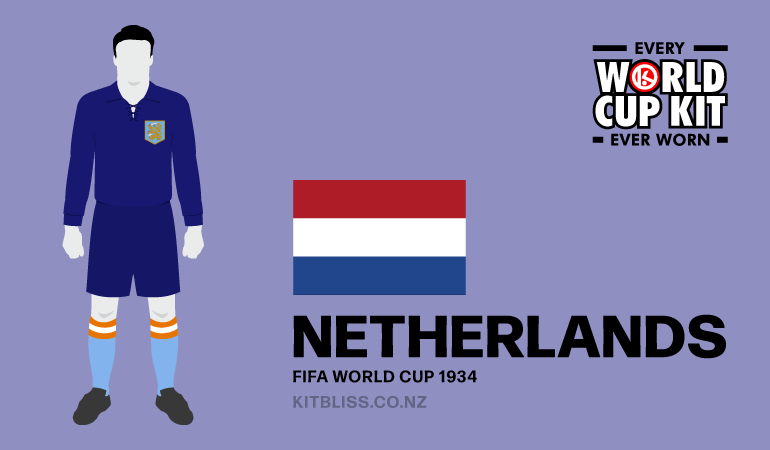 Graphic showing the Netherlands home kit worn during the 1934 FIFA World Cup.