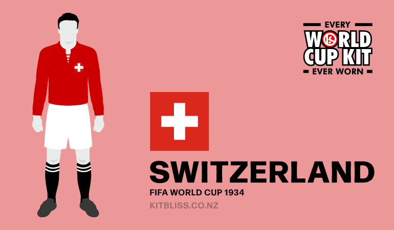 Graphic showing the Switzerland home kit worn during the 1934 FIFA World Cup.